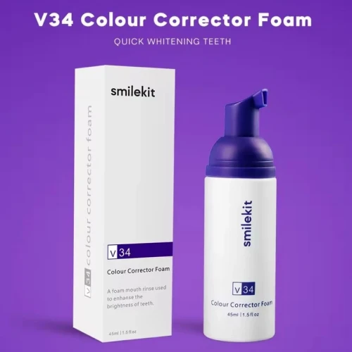 فوم سفید کننده V34 اسمایل کیت SMILEKIT V34 Purple Color Corrector Foam