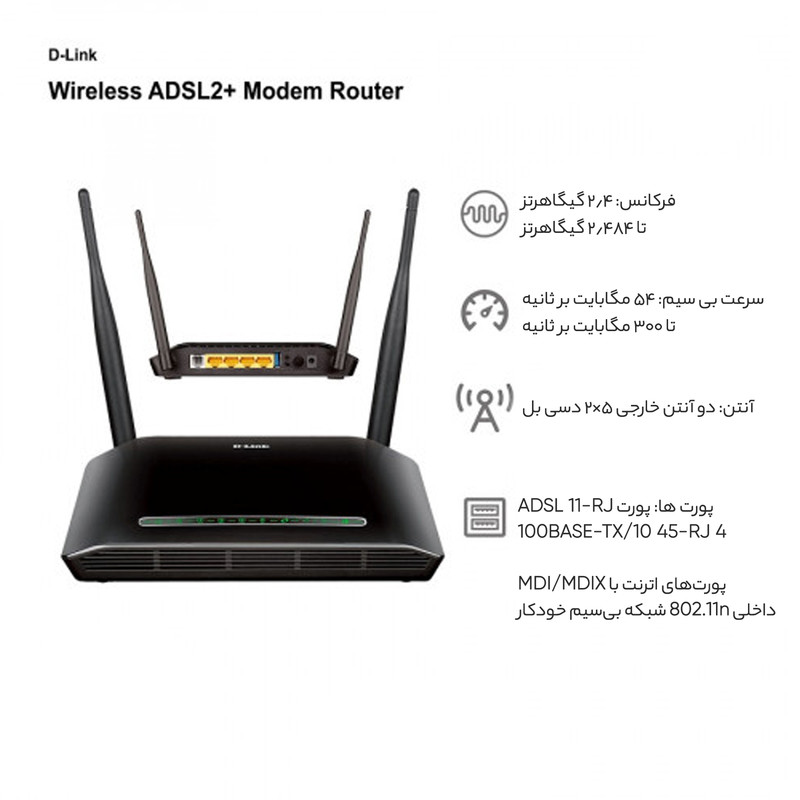 مودم کارکرده دی لینک +ADSL2 مدل Dlink 2750u