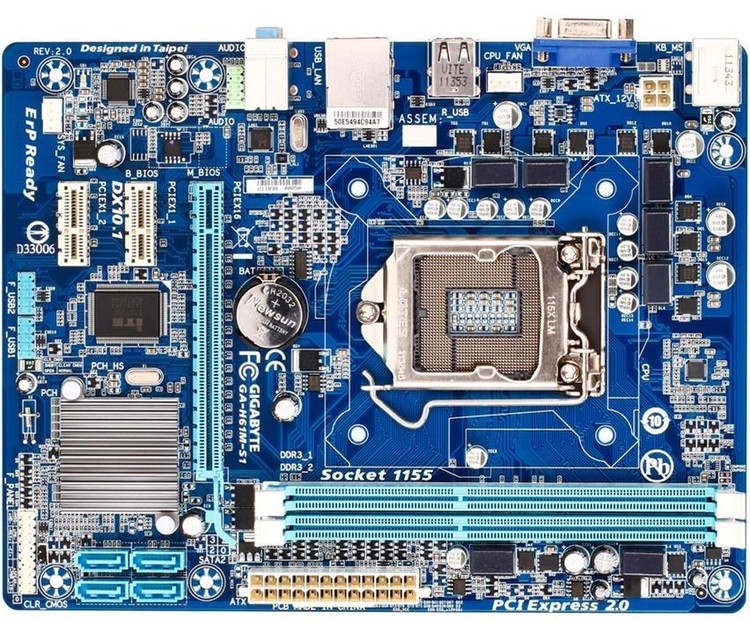 مادربورد گیگابایت مدل Gigabyte GA-H61M-S1 استوک