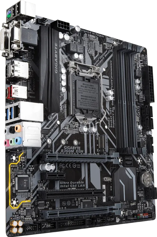 مادربورد گیگابایت B360M D3H با سوکت LGA 1151 و حافظه DDR4 استوک