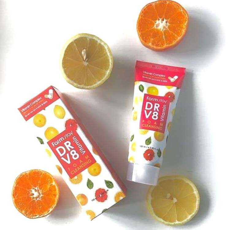 فوم شستشو صورت فارم استی مدل DR.V8 VITAMIN حجم 100میلی لیتر