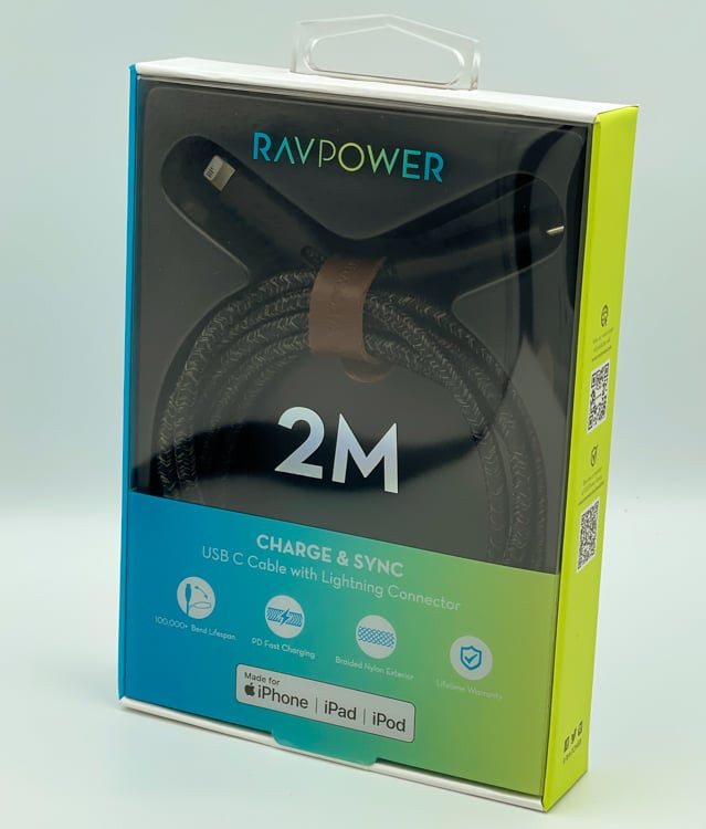 کابل USB-C به لایتنینگ ۲ متری Ravpower مدل CB1018